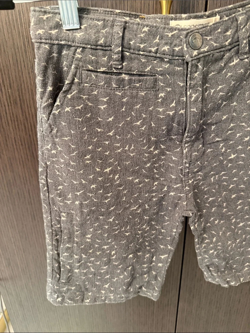 Appaman Gray Shorts with White Bird Print
